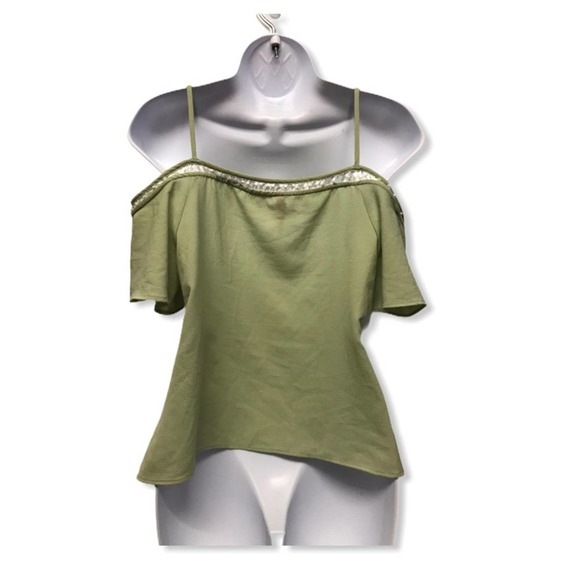 Expose | Bohemian Green Cold Shoulder Blouse - Picture 5 of 9